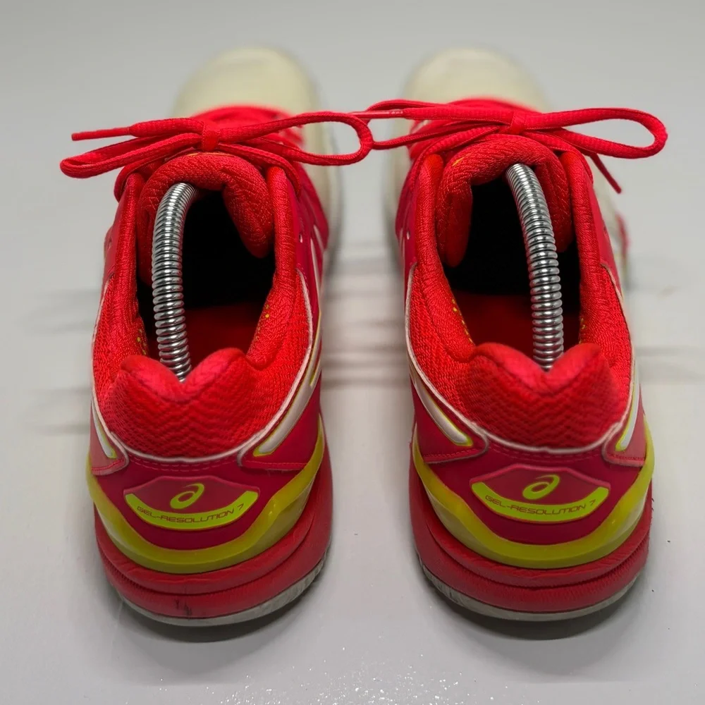 ASICS Gel-Resolution 7 Women’s 9.5 Tennis Shoes Red Pink White Athletic Sneakers - Picture 7 of 13
